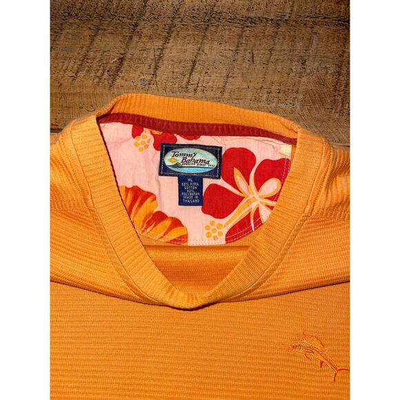 Mens Tommy Bahama Relax Orange Pima Cotton Long Sleeve Ribbed Pullover Size XL‎ - Picture 6 of 11